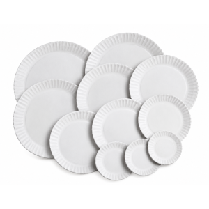 Bandeja Carton Redonda Blanca 16 X U